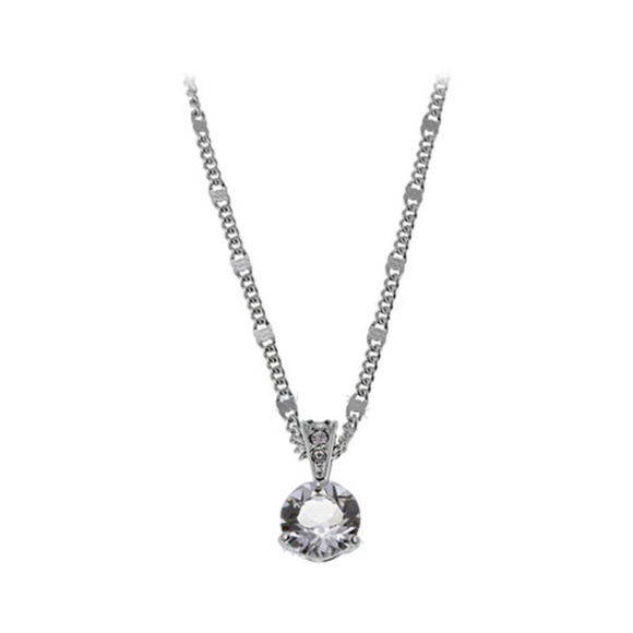 Silver Solitaire Pendant For Ladies Necklace - Picture 1 of 3